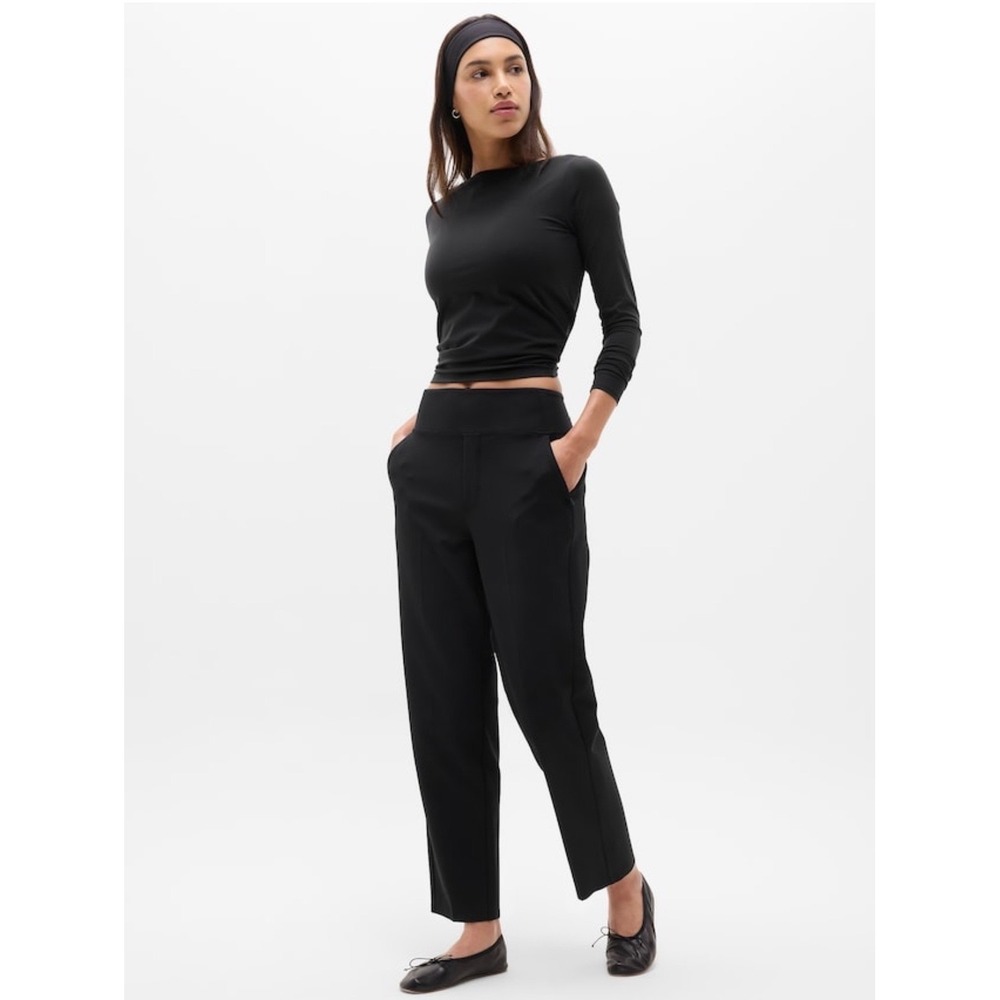 Athleta Endless Highrise Ankle Pant Womens 4 Black Straight Leg Stretch